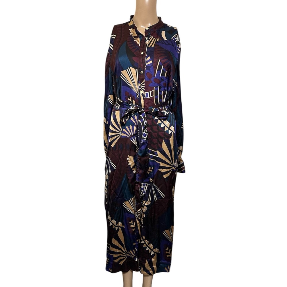 Ann Taylor Purple and Brown Midi Dress